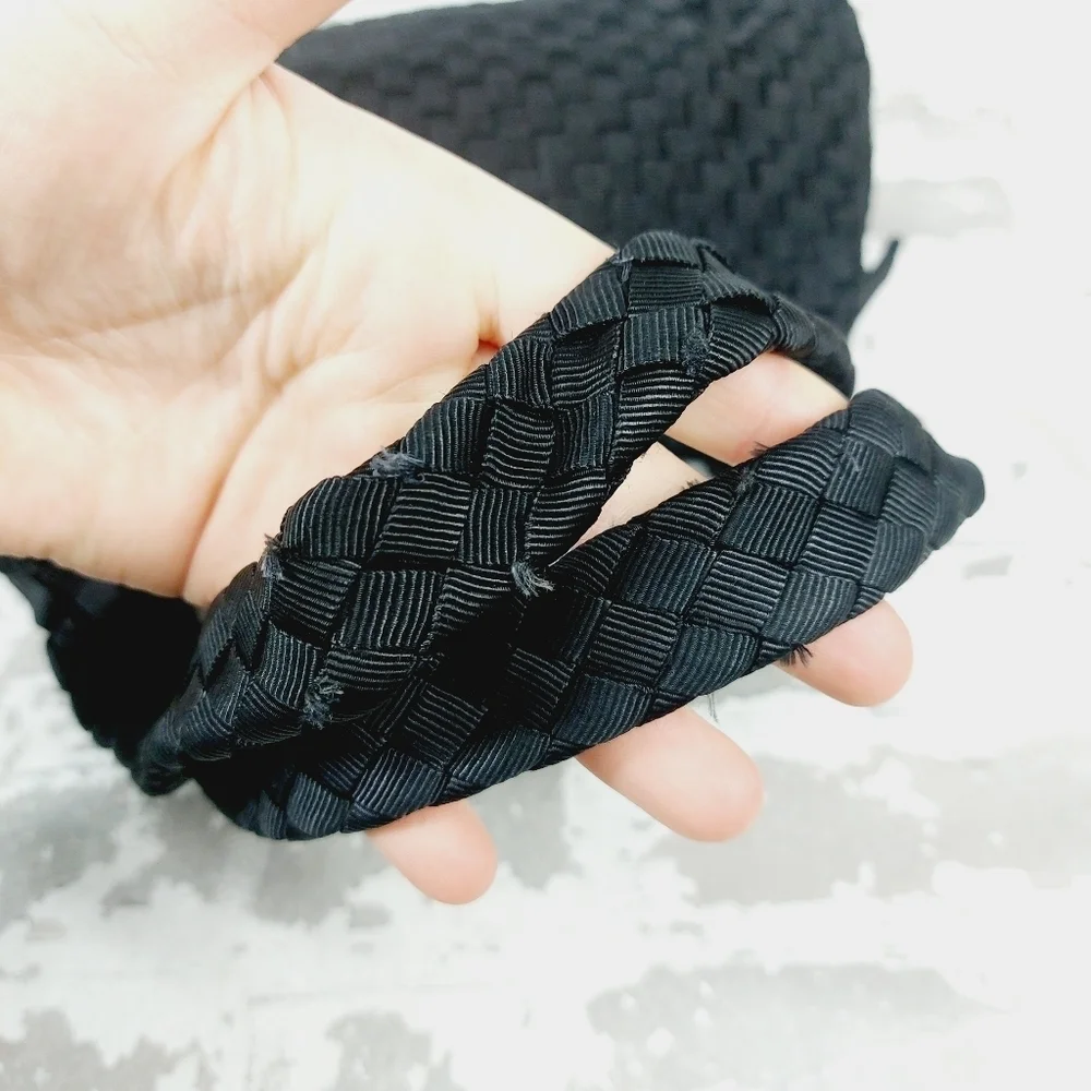 The SAK Baguette Purse Bag Black Crochet Woven Handbag Shoulder Bag 1014 - Picture 7 of 15